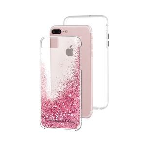 iphone 7 waterfall rose gold glitter case